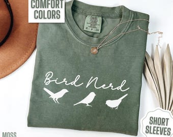 Comfort Colors Bird Nerd Shirt Funny Bird Watcher Tshirt Bird Watching Tee Bird Lover Gift for Nature Lover T Shirt Women Bird T-Shirt Cute