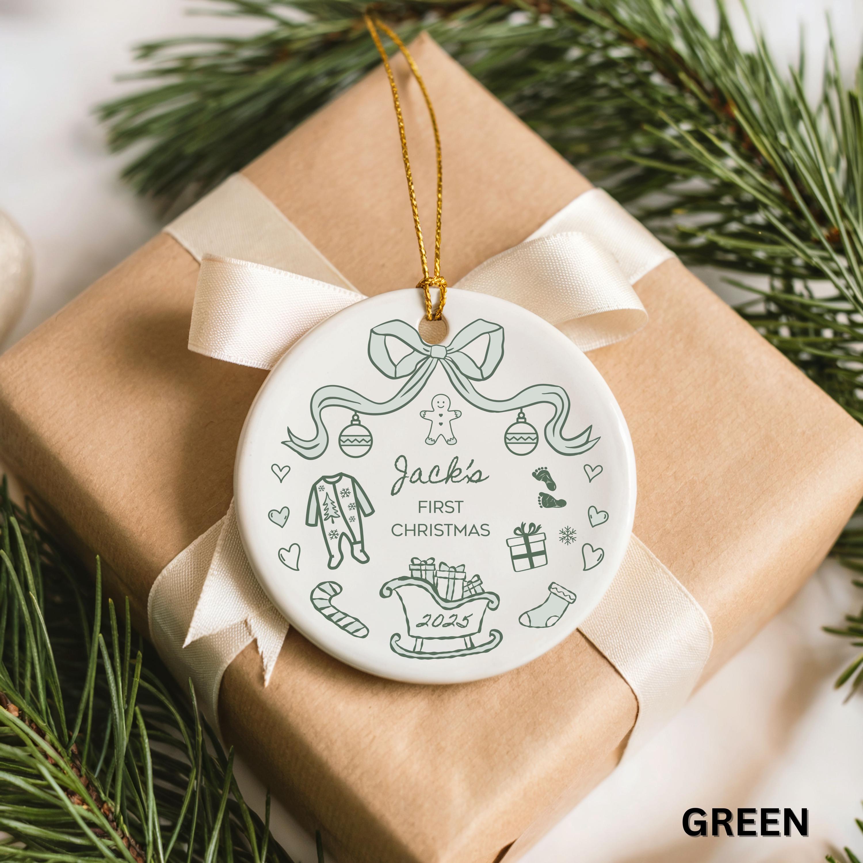 Baby's First Christmas Ornament Personalized Baby's 1st Christmas Ornament Girl 1st Christmas Ornament Boy Custom Baby Shower Gift Keepsake