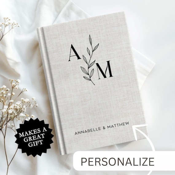 Engagement Journal for Couple Personalized Wedding Journal Bride and Groom Book Memory Keepsake Engagement Present Custom Wedding Notebook