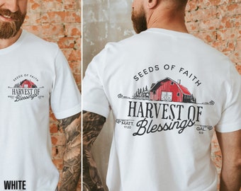 Christian Shirts Men Graphic Tee Bible Verse Tshirt Religious Gifts for Man Faith T Shirt Jesus T-shirt Christianity T Shirt Southern Farmer