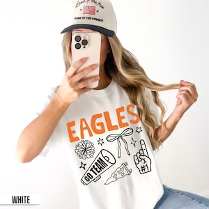 Personalized School Spirit Shirt, Custom Mascot Tee, Game Day Shirt, School Spirit Wear, Comfort Colors School Pride Sweatshirt, Fan Gift White