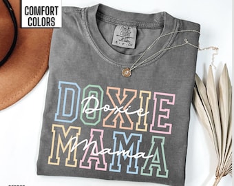 Doxie Mama Shirt, Comfort Colors Dachshund T shirt Long Haired Dachshund Tee Wiener Dog Shirt for Dachshund Owner Gift Dachshund Mom Present