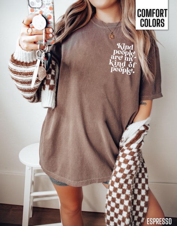 Comfort Colors Kindness Shirt for Women Motivational Tshirt Kind T Shirt Positive Saying Shirt Back Print Trendy Oversized Tee Inspirational