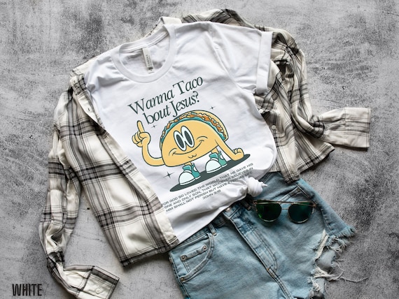 Retro Christian Tshirt John 3:16 Bible Verse T-shirt Vintage Wanna Taco bout Jesus T Shirt Funny Religious Tee Women Cute Faith Apparel Pray