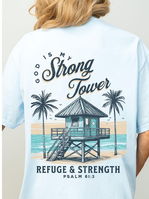 Boho Christian Tshirt Back Print Summer Graphic Tee Beachy Surf T Shirt Jesus Apparel Bible Verse T-shirt Comfort Colors Faith Gift for Her