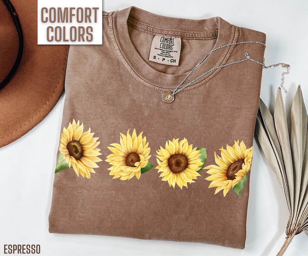 Comfort Colors Sunflower Shirt, Cute Sunflower Tshirt Women Flower Tee ...