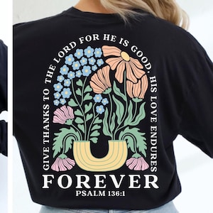 Boho Christian Shirt Long Sleeve Comfort Colors Christian Tshirt Women Jesus Apparel Cute Faith Tee Christian Flower T Shirt Graphic on Back