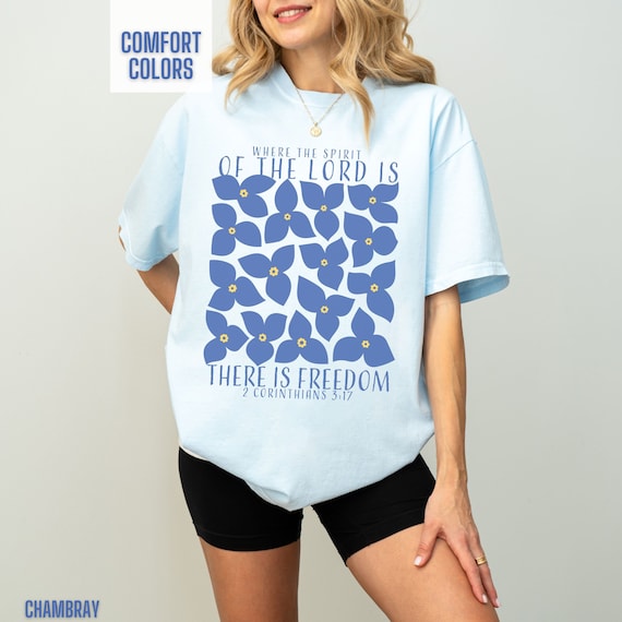 Christian Shirt Comfort Colors Tshirt Jesus T Shirt Graphic Tee for Women Boho Floral Shirt Bible Verse Top Scripture Clothing Faith Apparel
