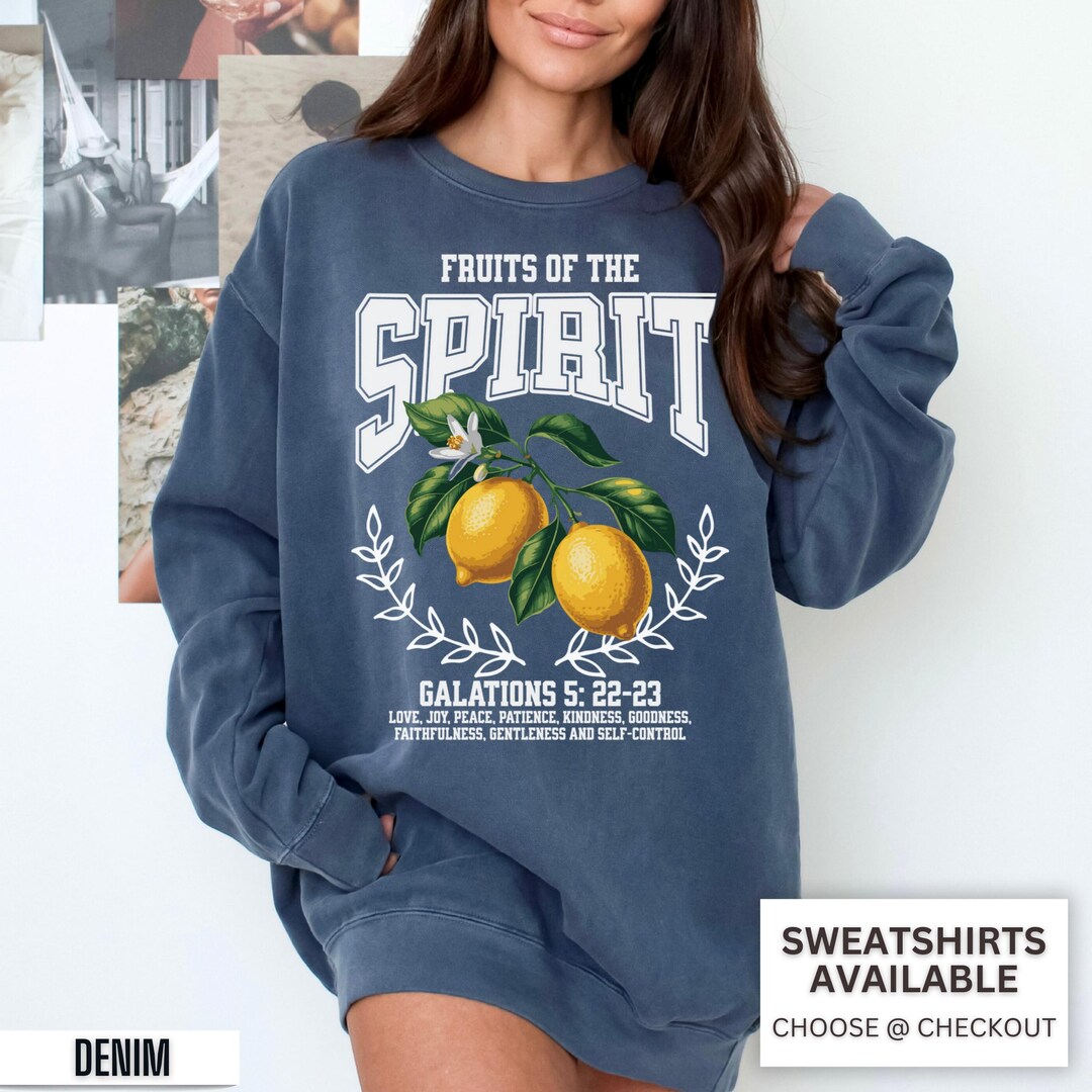 Fruits of the Spirit Sweatshirt Comfort Colors Bible Verse Christian ...