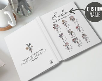 Personalized Prayer Journal for Women Positive Affirmation Journal Christian Gift for Her Religious Gift for Teen Girl Custom Name Notebook