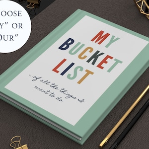 Bucket List Journal Gift for Traveler Adventure Notebook Tourist Memory Book Travel Journal Retirement Gift Custom Hardcover Lined Journal