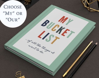 Bucket List Journal Gift for Traveler Adventure Notebook Tourist Memory Book Travel Journal Retirement Gift Custom Hardcover Lined Journal