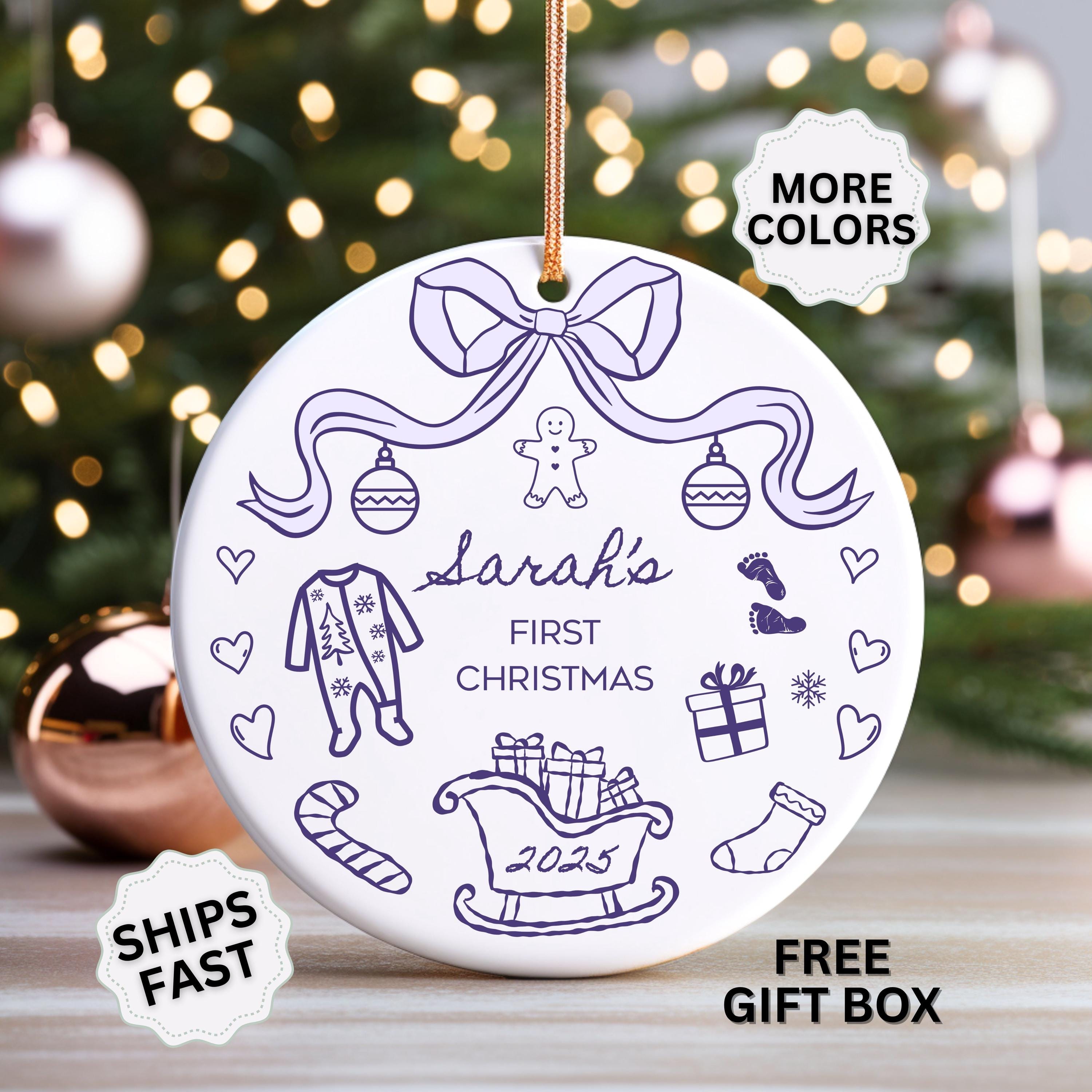 Baby's First Christmas Ornament Personalized Baby's 1st Christmas Ornament Girl 1st Christmas Ornament Boy Custom Baby Shower Gift Keepsake
