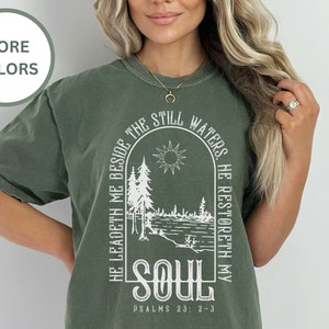 Vintage Christian Shirt for Women Faith Based Tshirt Comfort Colors Jesus Tee Bible Verse T-shirt Boho Western Trendy Religious Apparel Top