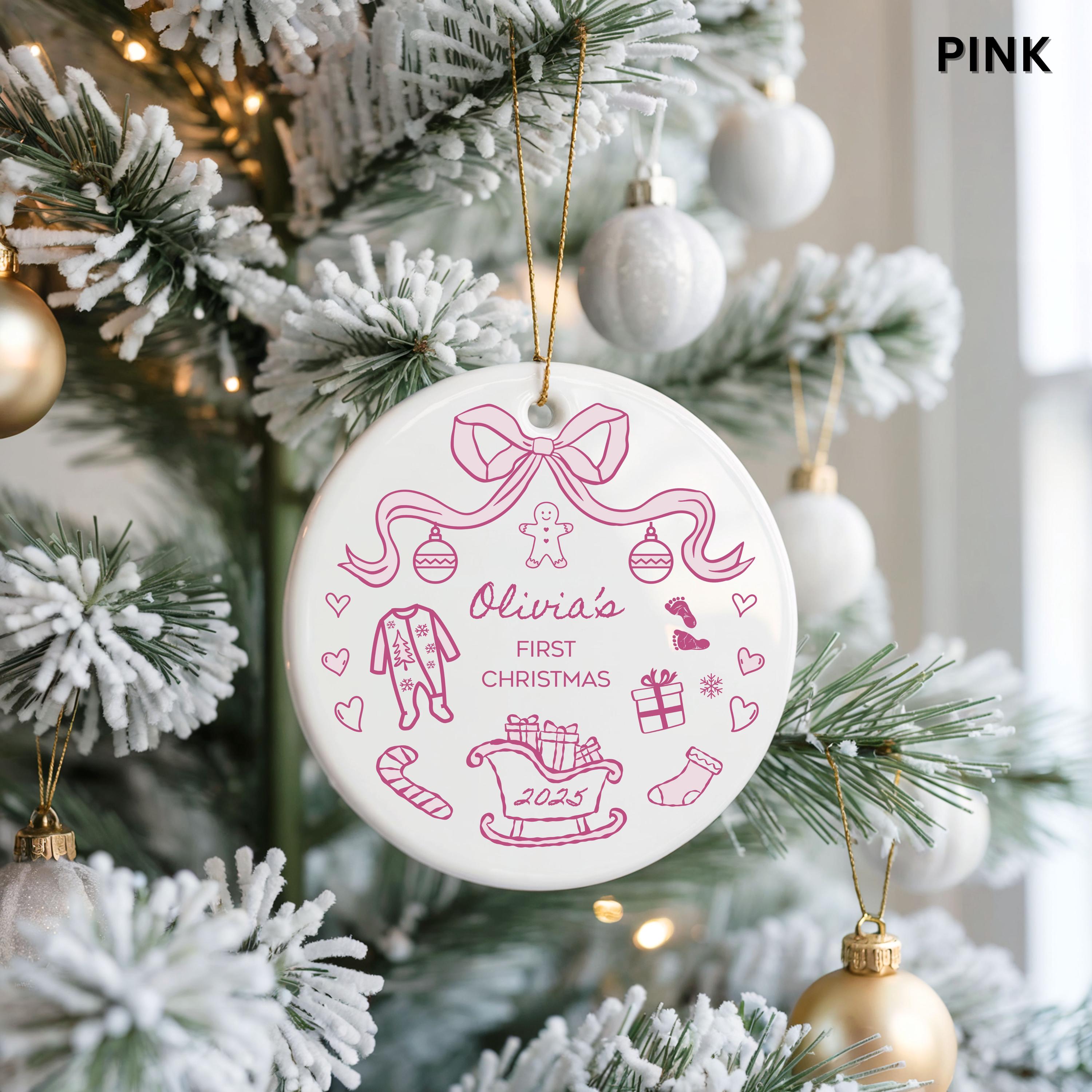 Baby's First Christmas Ornament Personalized Baby's 1st Christmas Ornament Girl 1st Christmas Ornament Boy Custom Baby Shower Gift Keepsake