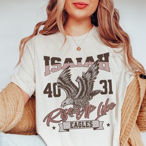 Isaiah Christian Shirt Jesus T Shirt Eagle Bible Verse T-shirt Love Like Jesus Apparel Worship Tshirt Faith Tee Vintage Streetwear Oversized