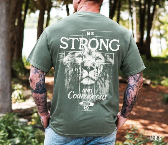 Christian Lion Shirt Men Comfort Colors Religious Man Tshirt Bible Verse Sweatshirt Christian Men Long Sleeve Faith Shirt Youth Cross Shirt