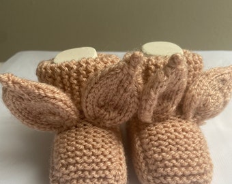 Baby bunny socks, bunny baby shoes, baby shoes with ears, baby socks, knitted socks, baby baby shoes, newborn socks, merino baby