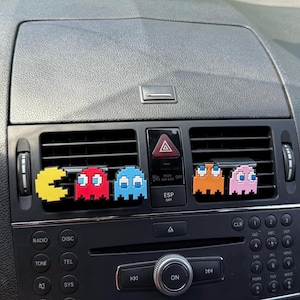 Pac-Man Ventilklämma 5-delars set Retro Arcade Söt Bilinredning Tillbehör
