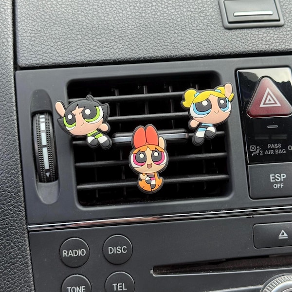Powerpuff Girls 3pc Set Car Vent Clip Interior Accessory