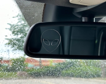 Cute Interior Alien Rear View Mirror Peeker - Car Accessories - Decals