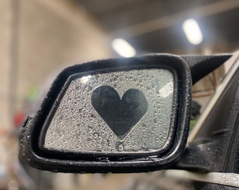 Heart Mirror Peeker (2pcs): Anti-Fog Car Accessory