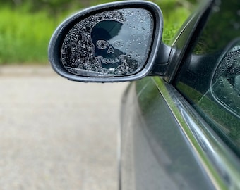 Anti Fog/Rain Skull Mirror Peeker | Car Accessories | Universal Fit | Decals