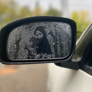 Anti Fog/Rain Grim Reaper Mirror Peeker - Car Accessories - Decals - Handmade