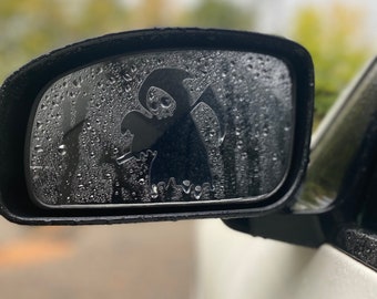 Anti Fog/Rain Grim Reaper Mirror Peeker - Car Accessories - Decals - Handmade