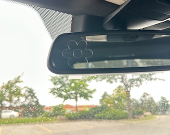 Car Interior Flower Rear View Mirror Peeker - Cute Car Accessories - Decals