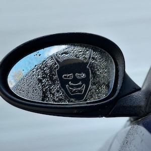 Anti Fog/Rain Oni Mask Mirror Peeker - Car Accessories - Decals - Removable Stickers