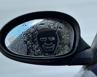 Anti Fog/Rain Oni Mask Mirror Peeker - Car Accessories - Decals - Removable Stickers