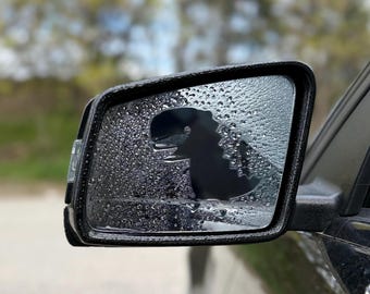 Cute T-rex Anti Fog/Rain Mirror Peeker - Car Accessories - Decals - Handmade