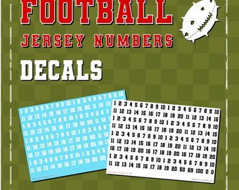 Blood Bowl  & Football Decals - Position Numbers - 2mm 3mm 4mm