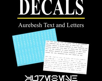 Star Wars Decals - Aurebesh Text and Letters - Water Transfers
