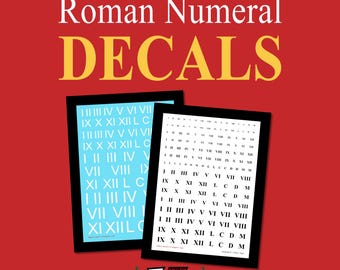 Roman Numeral Decals - Water Slide Transfers