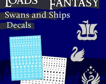 Fantasy Decals - Water Slide Transfers - Dol Amroth Swans and Ships