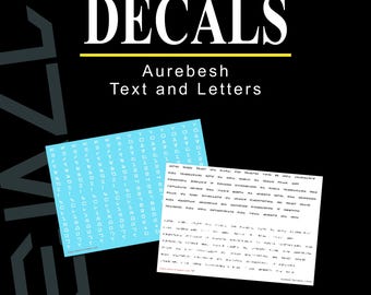 Decals & Water Transfers - Aurebesh Text and Letters - Legion Armada X-Wing