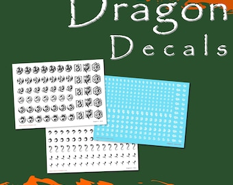 Water Slide Transfers Decals - Dragons - 2mm to 8mm