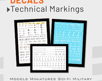 Decals - Technical Markings - Models Sci-Fi Tabletop Warhammer Gundam