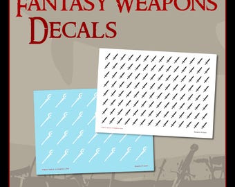Weapon Decals - Waterslide Transfers -  Fantasy - Warhammer - Custom