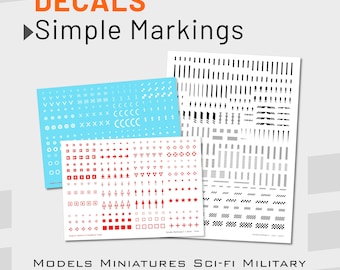 Simple Markings Decals - Water Transfers Listing - 40k Sci-fi Tabletop Models Miniatures