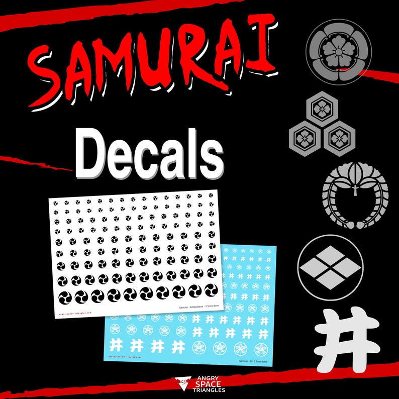 Samurai-stickers - waterglijbanen - clans - logo's - eretest afbeelding 1