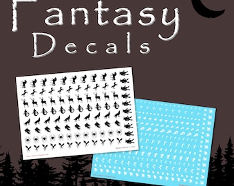 Water Slide Transfers Decals - Fantasy Creatures - 2mm to 8mm