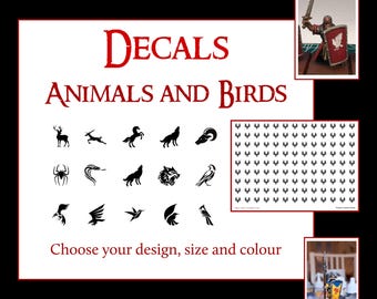Animal and Bird Decals - Waterslide Transfers -  Fantasy Creatures - Warhammer - Custom