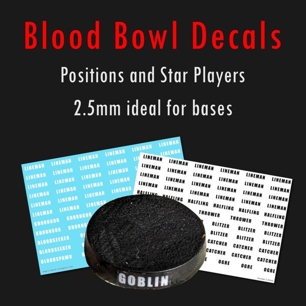 Décalcomanies / Décalcomanies pour glissade d'eau - Blood Bowl - Positions des joueurs
