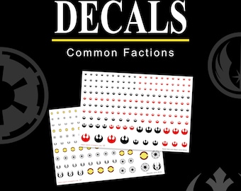 Decals Water Transfers - Legion - Armada - X-Wing - Common Factions