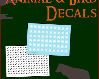 Animal and Bird Decals - Waterslide Transfers -  Fantasy Creatures - Warhammer - Custom