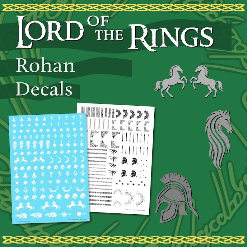 Lord of the Rings - Decals - Rohan - Water Slide Transfers - Lotr - Etsy