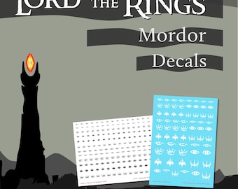 Lord of the Rings - Decals - Mordor  - Water Slide Transfers - LoTR